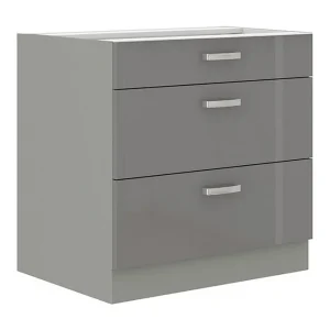 Endast idag Grey Skåp med lådor 80x52x82 cm Grå - Förvaring