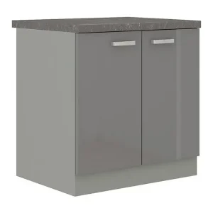 Grey Skåp med dörrar 80x60x82 cm Grå - Förvaring Populär