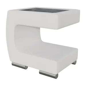 Stoliv Sängbord 43 cm Vänster Ecoläder/Vit - Möbler Bästa pris