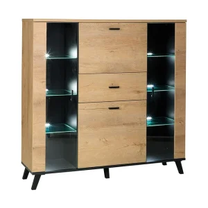 John Skänk 131x40x131 cm Beige/Svart/Brun - Förvaring Begränsat erbjudande