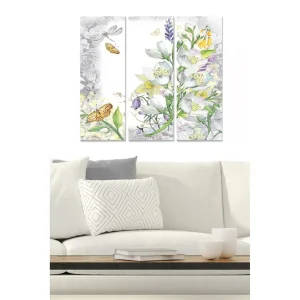 Sänkt pris Canvastavla Floral 3-pack Flerfärgad - Inredning & dekor