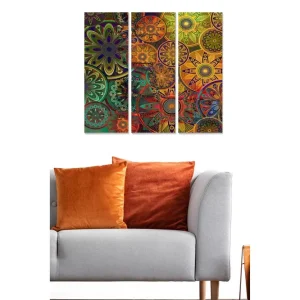 risnedsättning Canvastavla Abstract 3-pack Flerfärgad - Inredning & dekor