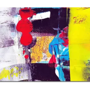 Canvastavla 70x100 cm - Abstrakt komposition med starka färger och geometriska former - Inredning & dekor Rea