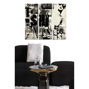 Canvastavla i trä 3-delar 50x70 cm - Stiliserad kvinna med mode- och skönhetsmotiv - Inredning & dekor Kundfavorit