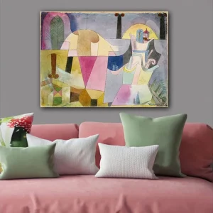 Canvastavla 70x100 cm - Abstrakt komposition med geometriska former och mjuka färger som skapar en drömlik atmosfär - Inredning & dekor Fynd