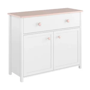 Hilts Byrå 110x90 cm Vit||Pink - Förvaring Erbjudandepris