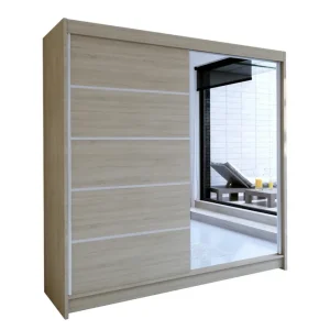 Garderob Talin 58x180 cm LED-belysning Ek - Förvaring Snabb frakt