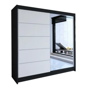 Sista chansen Garderob Talin 58x180 cm LED-belysning Svart/Vit - Förvaring
