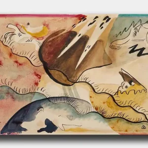Begränsat erbjudande Canvastavla 70x100 cm - Abstrakt landskap med organiska former och färgglada inslag - Inredning & dekor