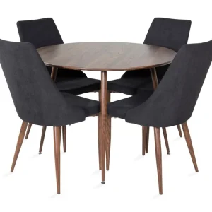 Expressleverans Venture Home Ridones Matgrupp 100 cm Rund inkl 4 Campomar Stolar Brun/Svart - Möbler