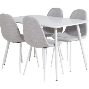 Extra rabatt Venture Home Ypas Matgrupp 120 cm inkl 4 Ypas Stolar Vit/Grå - Möbler