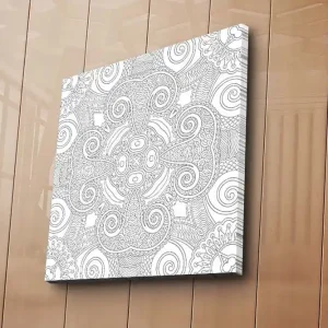 Begränsat antal Canvastavla 45x45 cm - Intrikat mönster med svängda linjer och spiraler - Inredning & dekor