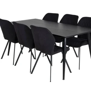 Begränsad tid Venture Home Balisa Matgrupp 180 cm inkl 6 Sumoas Stolar Svart - Möbler