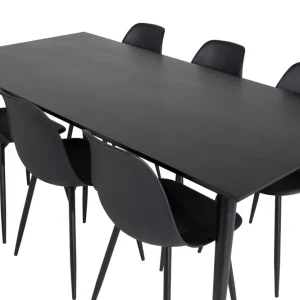 Venture Home Balisa Matgrupp 180 cm inkl 6 Ypas Stolar Svart - Möbler Endast denna vecka