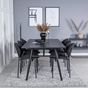 Venture Home Zenazmi Matbord 195 cm med 6 st Moncoll Matstol - Möbler Fynd