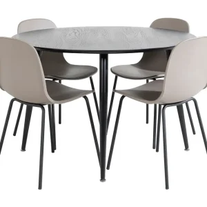 Beställ idag Venture Home Balisa Matgrupp 115 cm Rund inkl 4 Kullersbro Stolar Svart/Beige - Möbler