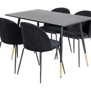 Venture Home Balisa Matgrupp 120 cm inkl 4 Foyos Stolar Svart - Möbler Handla nu