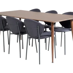 Populär Venture Home Ypas Matbord 180 cm med 6 st Moncoll Matstol - Möbler