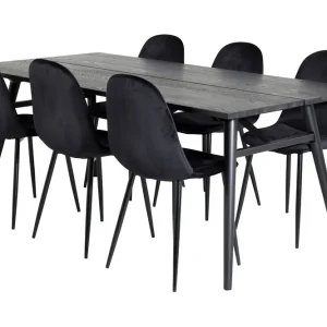 Venture Home Zenazmi Matgrupp 195 cm inkl 6 Pontus Stolar Svart - Möbler Populär