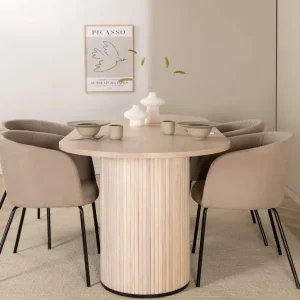 Venture Home Biana Matgrupp 200 cm Oval inkl 4 Berita Stolar Beige/Svart - Möbler Snabb leverans