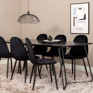 Venture Home Pipi Matgrupp 190 cm inkl 6 Pontus Stolar Svart - Möbler Begränsad tid