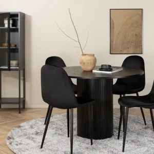 Extra rabatt Venture Home Biana Matgrupp 110 cm Rund inkl 4 Pontus Stolar Svart - Möbler