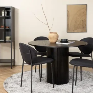 Sänkt pris Venture Home Biana Matgrupp 110 cm Rund inkl 4 Moncoll Stolar Svart - Möbler