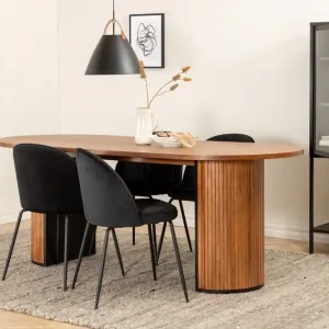 Lågt pris Venture Home Biana Matgrupp 200 cm Oval inkl 4 Foyos Stolar Valnötsbrun/Svart - Möbler