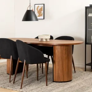 Extra rabatt Venture Home Biana Matgrupp 200 cm Oval inkl 4 Kullersbro Stolar Valnötsbrun/Svart/Brun - Möbler