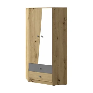 Nero Garderob 87 cm Natur/Vit/Grå - Förvaring Premium