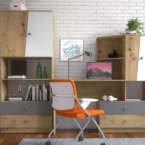 Möbelset för Kontor NERO Natur/Vit/Grå - Möbler Erbjudande