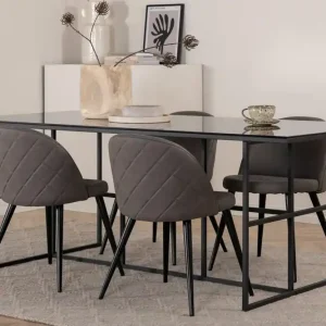 Venture Home Leif matbord med 4st Velvet matstol - Möbler Extra rabatt