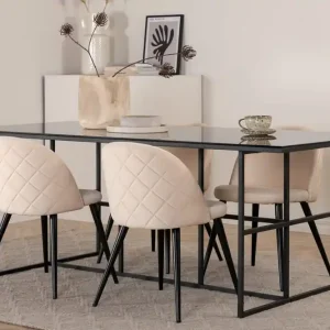 Trygg betalning Venture Home Leif matbord med 4st Velvet matstol - Möbler