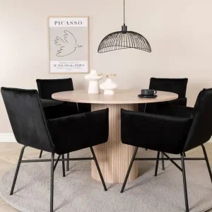 Rea Venture Home Bianca runt matbord med 4st Pippi matstol - Möbler