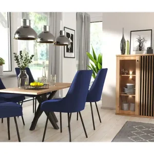 Sista chansen Aldbrough Möbeset för Matplats Vit LED Trä/Svart - Möbler