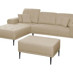 Rapale Soffgrupp Vänster med Fotpall Beige - Möbler Bästa pris