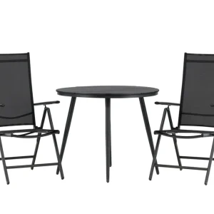 Billig Venture Home Break Caféset Rund Ø90 cm + 2 Break Positionsstol Svart - Utemöbler & utemiljö