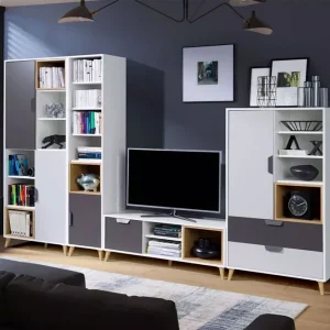 Sayuki Tv-möbelset 120 cm Vit/Grå - Möbler Populär
