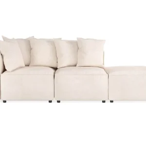 Endast idag Andrarum Cubo 3-sits Djup Modulsoffa + Fotpall i Tyg Beige - Möbler