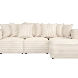 Andrarum Cubo 4-sits Vändbar L-formad Djup Modulsoffa med Divan i Manchester Beige - Möbler Sista chansen