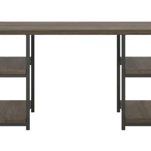 Ashlar Skrivbord 137 cm med Förvaring 4 Hyllor Brun/Svart - Möbler Rabatt