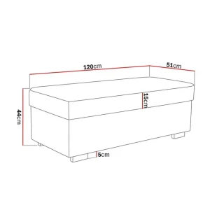 Billig Basic Home Crazy Fotpall med Förvaring 120x50 Antracit - Möbler