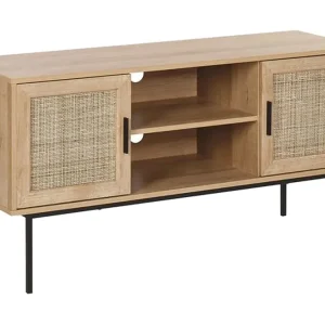 TV-bänk 120 cm rotting ljusbrun PASCO - Möbler Fynd