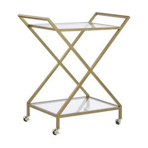 Billig Serveringsvagn glas/guld IVERA - Möbler