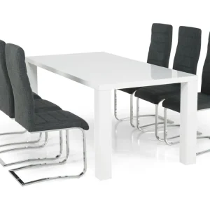Concept 55 Cibus Matgrupp 180 cm med 6 Cibus Stol Vit/Mörkgrå - Möbler Begränsat antal