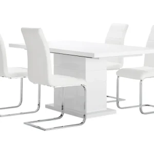 Concept 55 Ratliff Matgrupp 180 cm + 4 Sorado Stol Vit/Krom - Möbler Rabatter