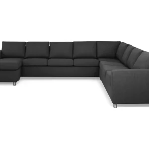 Basic Home Crazy 7-sits Vändbar U-formad XX-Large Hörnsoffa med divan i Tyg Mörkgrå / Antracit - Möbler Endast idag