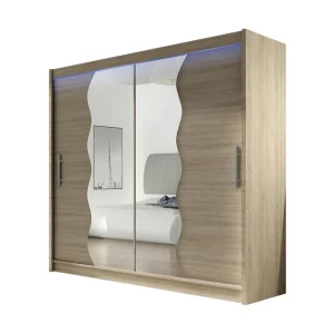 Outlet Scandinavian Choice Garderob London 180x57x215 cm Beige|Vit - Förvaring