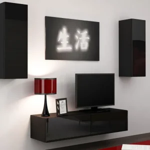 Vasil TV-möbelset 210x40x180 cm Svart/Vit - Möbler Endast denna vecka