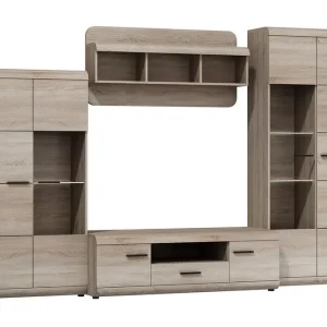 Fri frakt Link Vardagsrumsset 300x54x194 cm Beige/Grå - Förvaring